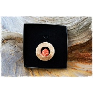 reindeer horn jewelry, reindeer antler jewelry, circle pendant Vm